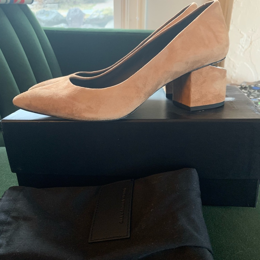 Alexander Wang Simona Cut Out Suede Block Heel
